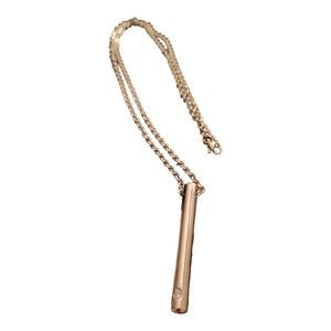 19" Silvertone Bar Pendant Necklace